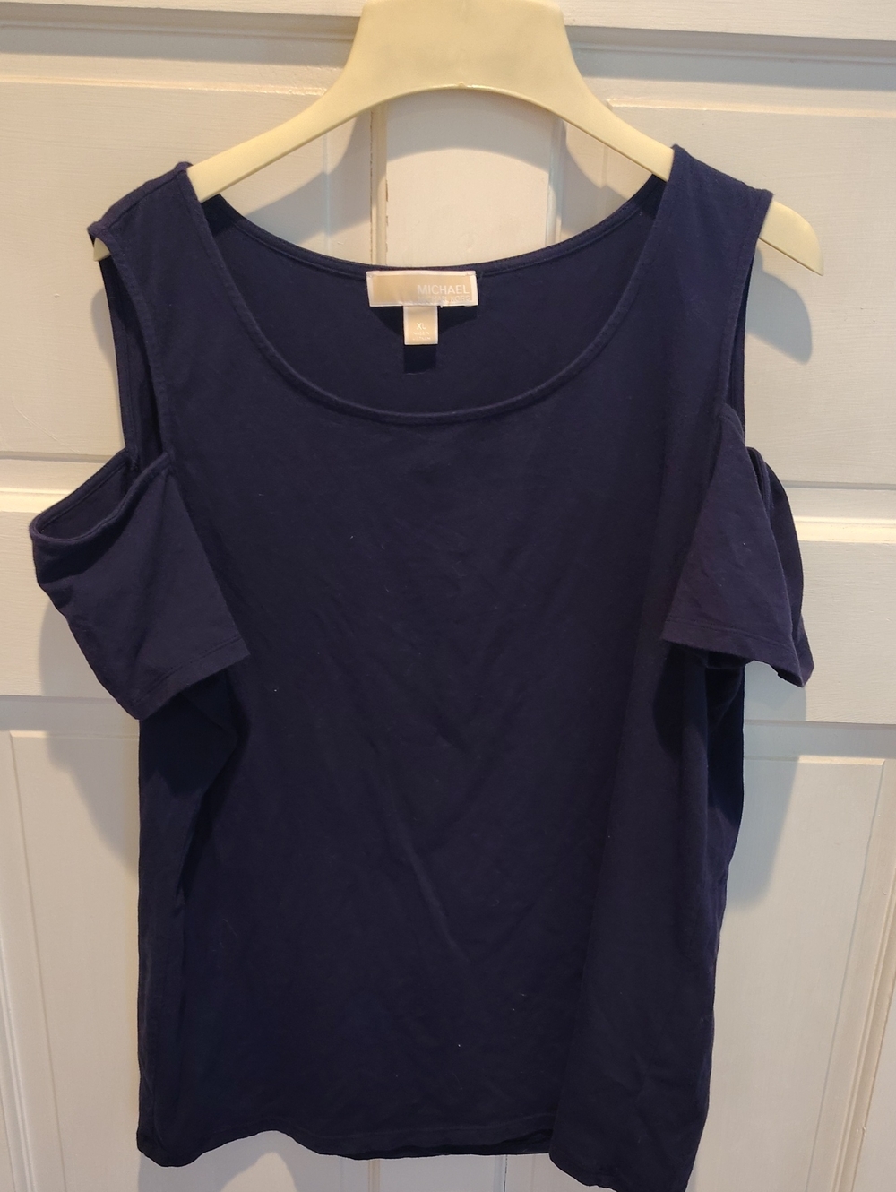 MICHAEL Michael Kors Navy Cold-Shoulder Tee XL